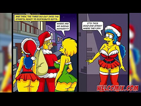 Рождественский подарок! Отдавая свою жену в дар нищим! Симптуны, Симпсоны хентай 5 мин.