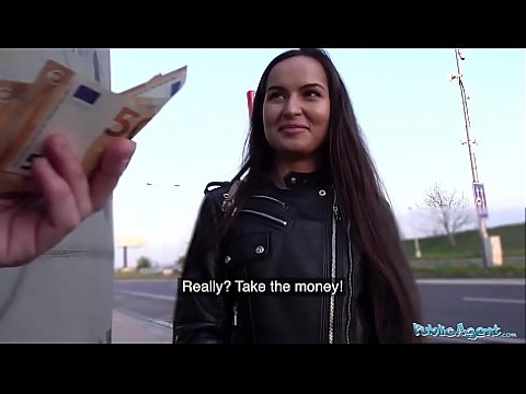 Public Agent Monica Brown has her tight Russian pussy fucked outdoors