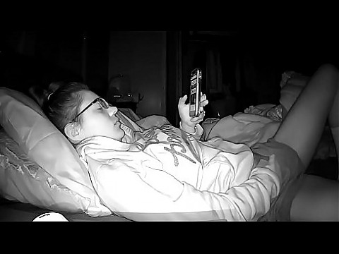 Peephole Camera Young High School Whore Masturbating Furiously to Porn