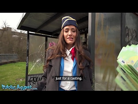 Public Agent - стюардесса с большими сиськами, брюнетка Коко Бэй, вид от первого лица, минет, горячий секс на улице, быстрый и жесткий трах 15 мин.