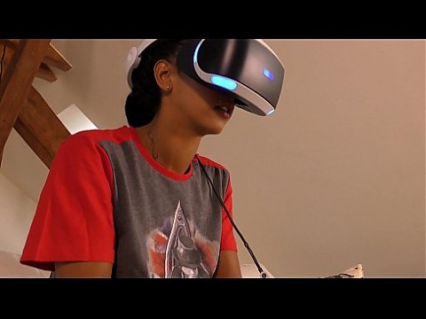 Isabel has a new game in her Playstation VR but she needs..