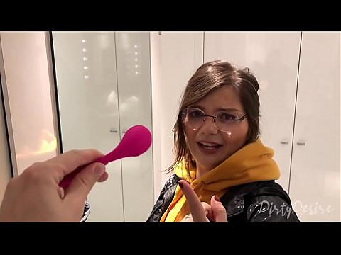 I control her pussy in public with a lovense lush - she moans and is embarassed