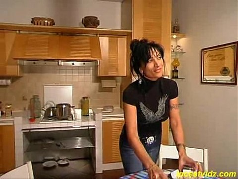 Hot busty mother fucks with her son on bed