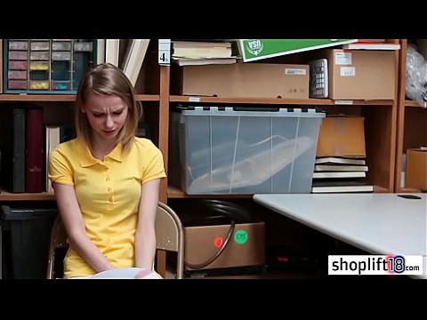 Afraid blonde teen sucks a perverted cops big cock